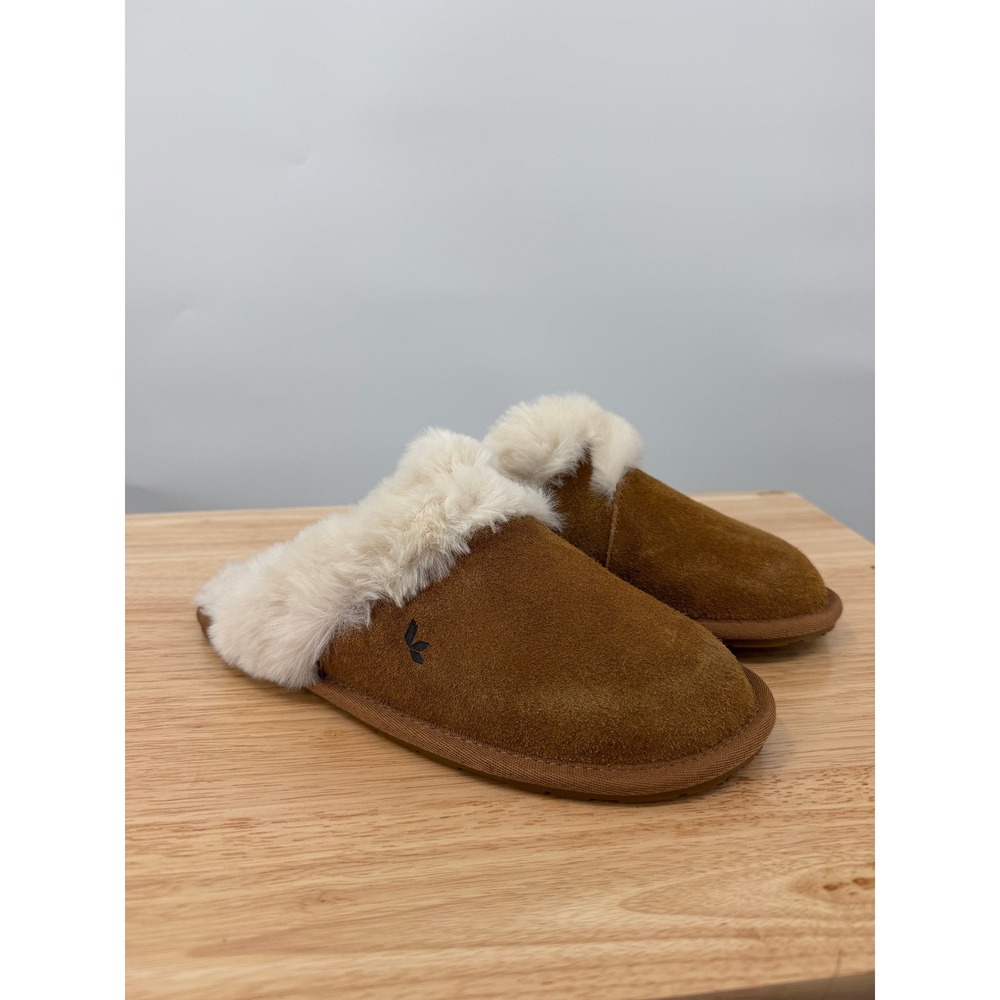 NEW Koolaburra UGG Milo Womens US 7 Chestnut Faux Fur Lined Mule House Slippers‎